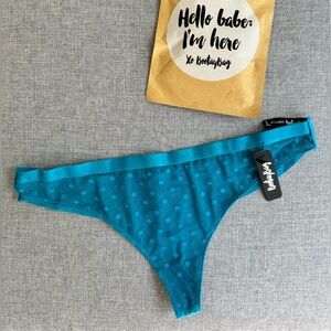 NWT BootayBag BootyBag Mesh Polka Dot Lace Thong Underwear S